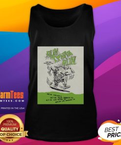 Official Blink-182 Run Travis Run Hit Pavement Tour 2025 tank top featuring vibrant graphics and band logo.