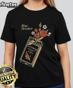 Official Blue October Everything We Lost In The Fire Ladies Tee in navy blue, featuring a stylish design and comfortable fit.