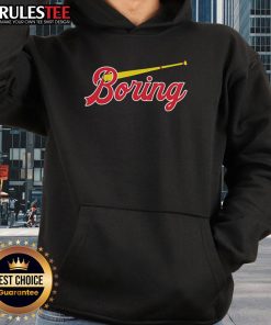 Official Boring Chicago Cubs Hoodie in navy blue with logo, perfect for fans looking to show team spirit and stay cozy.