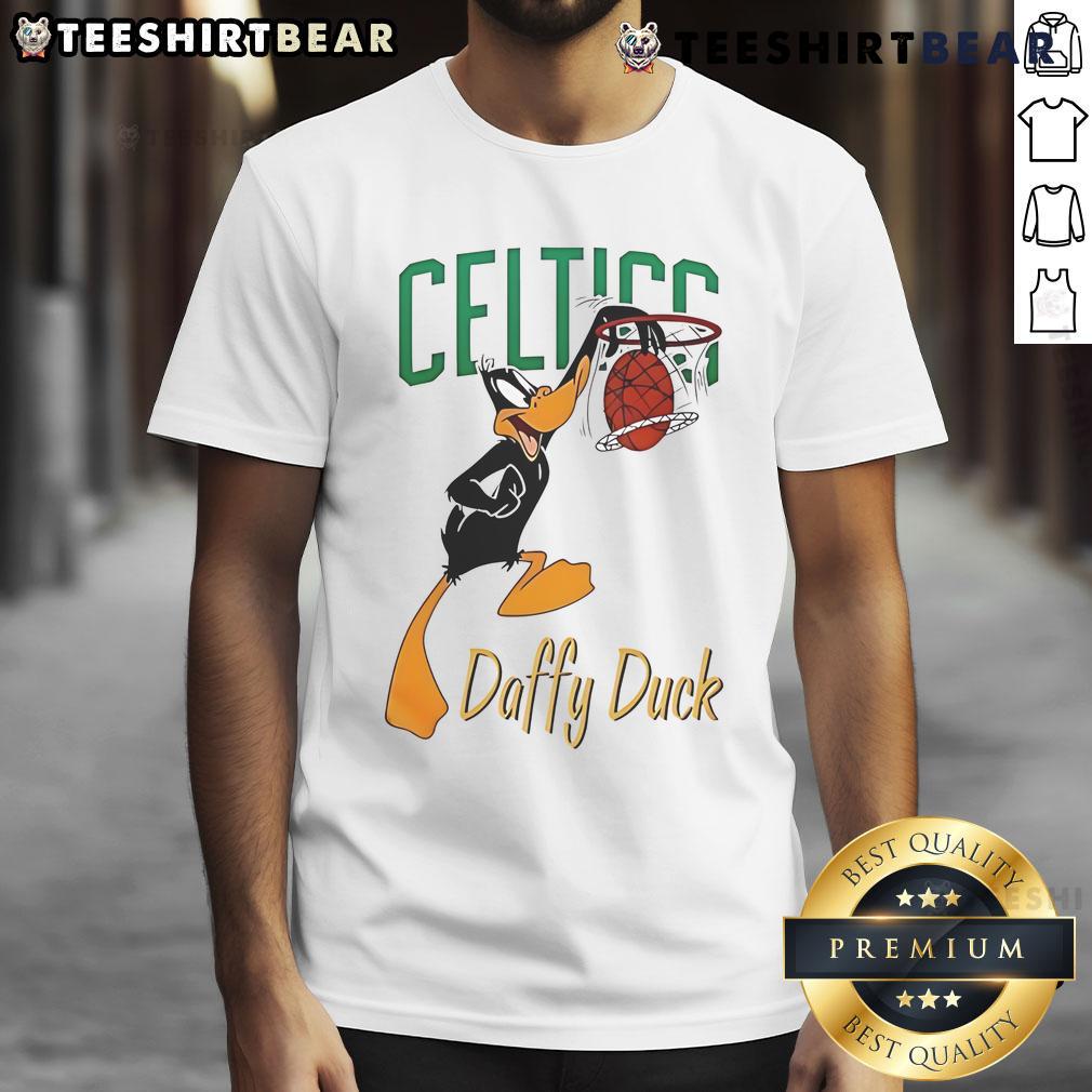 Official Boston Celtics Daffy Duck Dunk T Shirt Official Boston Celtics Daffy Duck Dunk T-Shirt featuring a vibrant graphic of Daffy Duck in Celtics gear.