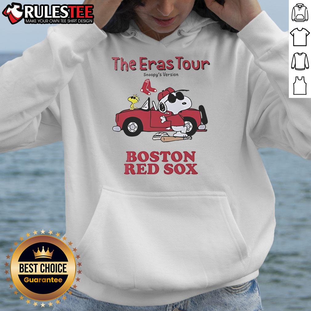 Official Boston Red Sox The Eras Tour Snoopy Hoodie Alt Text: Official Boston Red Sox The Eras Tour Snoopy hoodie featuring vibrant graphics and team logo. Perfect for fans!