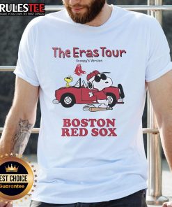 Alt Text: Official Boston Red Sox The Eras Tour Snoopy T-Shirt featuring vibrant graphics and team logo, perfect for fans.