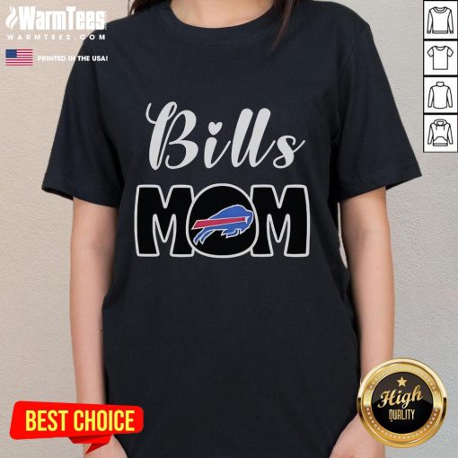 Official Buffalo Bills Mom Ladies Tee featuring team colors and logo, perfect for dedicated Bills fans.