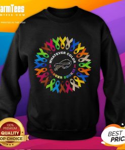 Official Buffalo Bills cancer sucks sweatshirt in vibrant colors, perfect for fans supporting cancer awareness.