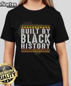 Official Built By Black History Africa Map Ladies Tee featuring a vibrant map design celebrating African heritage.