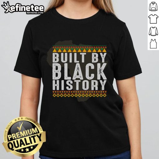 Official Built By Black History Africa Map Ladies Tee featuring a vibrant map design celebrating African heritage.