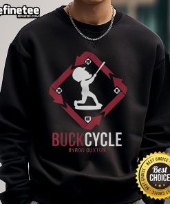 Alt Text: Official Byron Buxton Minnesota Twins BuckCycle sweatshirt featuring team colors and logo, perfect for fans.