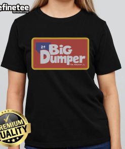 Official Cal Raleigh Big Dumper Dugout House logo on a ladies tee, showcasing vibrant design and team spirit.