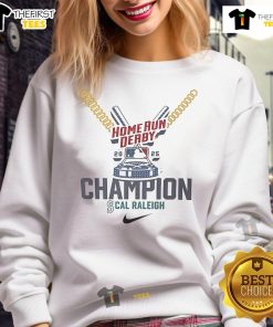 Official Cal Raleigh Seattle Mariners Home Run Derby Champion sweatshirt featuring team logo and vibrant design.