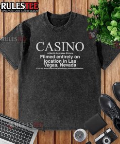Official Cast and Crew 1996 Pesci Casino A Martin Scorsese Picture washed t-shirt featuring iconic film graphics.