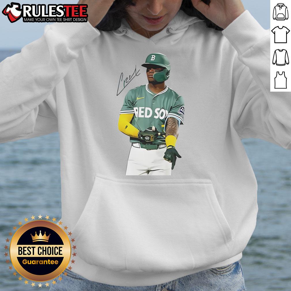 Official Ceddanne Rafaela Boston Red Sox Signature Hoodie Official Ceddanne Rafaela Boston Red Sox signature hoodie featuring team colors and logo, perfect for fans.