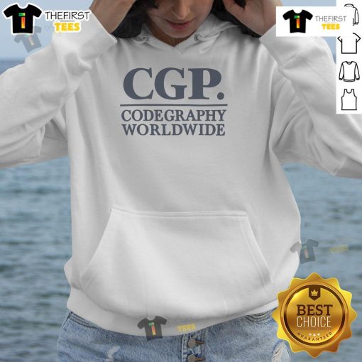 Official CGP Codegraphy Worldwide Hoodie in black, showcasing stylish design and high-quality fabric for casual wear.