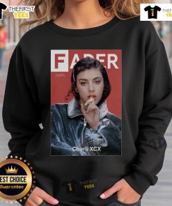 Charli XCX Fader sweatshirt featuring a stylish design, perfect for fans of the artist and trendy streetwear fashion.