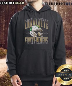Alt Text: Official Charlotte 49ers football helmet hoodie in green, showcasing team logo and stylish design for fans.