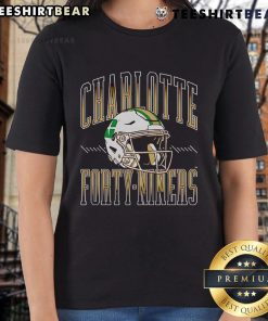 Official Charlotte 49ers football helmet ladies tee featuring team colors and logo, perfect for fans and stylish game day wear.