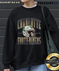 Official Charlotte 49ers football helmet sweatshirt, showcasing team colors and logo for fans and supporters.