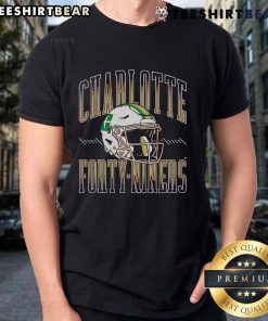 Official Charlotte 49ers Football Helmet T-Shirt featuring team colors and logo, perfect for fans and game day attire.