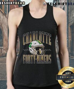 Alt Text: Official Charlotte 49ers football helmet tank top featuring team colors and logo, perfect for game day wear.