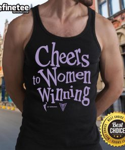 Official Cheers to Women Winning Golden State Valkyries tank top showcasing empowerment and team spirit in vibrant design.