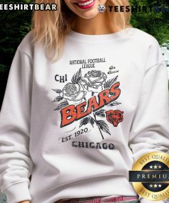 Alt Text: Official Chicago Bears Rose sweatshirt, celebrating the National Football League since 1920, perfect for fans.