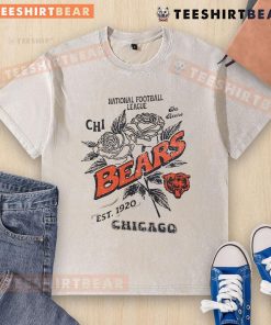 Official Chicago Bears Rose T-shirt, National Football League est. 1920, showcasing team pride and vintage style.