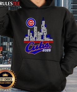 Official Chicago Cubs 2025 Skyline Name Hoodie featuring vibrant team colors and iconic skyline design.