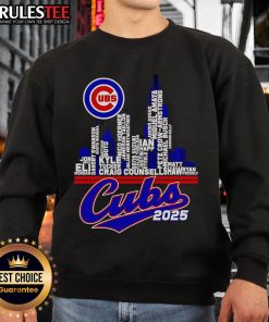 Official Chicago Cubs 2025 Skyline Name Sweatshirt featuring a stylish design and team colors for avid fans.