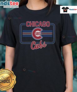 Official Chicago Cubs Fanfare Ladies Tee featuring team colors and logo, perfect for female fans of the Cubs.