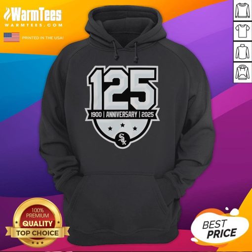 Alt Text: Official Chicago White Sox 125th Anniversary hoodie featuring the 1990-2025 logo in a stylish design.