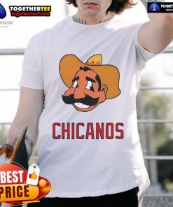 Alt Text: Official Chicanos logo parody T-shirt featuring a playful twist on classic designs, perfect for casual wear.