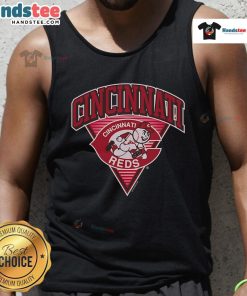 Alt Text: Official Cincinnati Reds Change Up Tank Top featuring the team's logo and vibrant colors, perfect for game day.