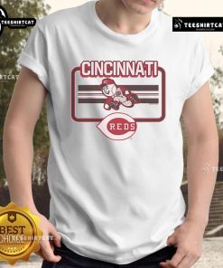 Official Cincinnati Reds Fanfare T-Shirt featuring team colors and logo, perfect for fans supporting their favorite MLB team.