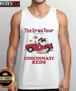 Official Cincinnati Reds The Eras Tour Snoopy tank top featuring vibrant colors and playful graphics for fans.