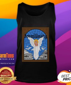 Official Clairo Immunity Angel Stained Glass Tank Top featuring vibrant angel graphics and a stylish design for fans.