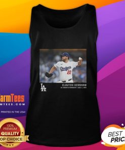 Alt Text: Official Clayton Kershaw Los Angeles Dodgers tank top celebrating 3K career strikeouts, perfect for fans and sportswear.