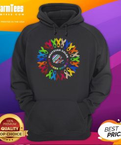 Official Cleveland Browns 'Whatever Color Cancer Sucks' hoodie in team colors, promoting cancer awareness and support.