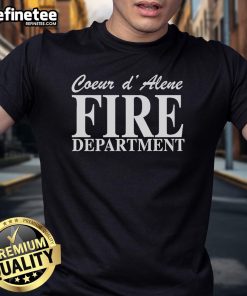 Official Coeur DAlene Firefighter Tribute T-Shirt showcasing a vibrant design honoring local firefighters and their bravery.