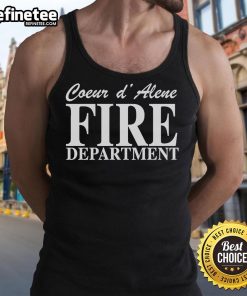 Official Coeur d'Alene firefighter tribute tank top featuring a bold design and honoring local heroes in style.