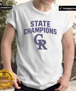 Official Colorado Rockies State Champions T-Shirt showcasing team logo and vibrant colors for fans and collectors.