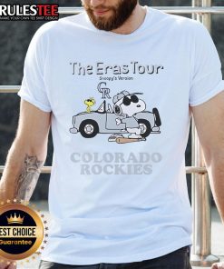 Official Colorado Rockies The Eras Tour Snoopy T-Shirt featuring vibrant graphics and a comfortable fit for fans.