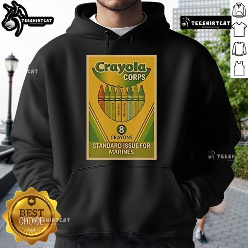Alt Text: Official Crayola Corps standard issue hoodie for Marines, featuring a vibrant design and durable fabric for comfort.