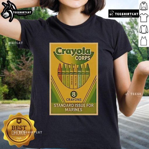 Official Crayola Corps standard issue for Marines ladies tee in vibrant colors, showcasing military pride and creativity.