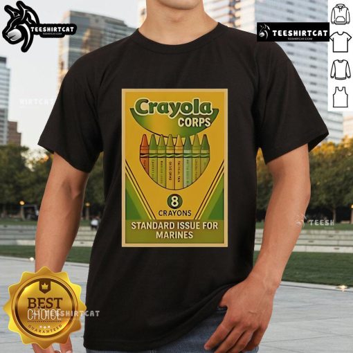 Official Crayola Corps Standard Issue T-Shirt for Marines featuring vibrant colors and a unique design for military apparel.