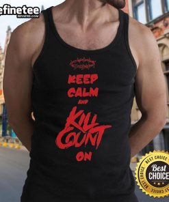 Official Crown of Thorns Jesus tank top featuring 'Keep Calm and Kill Count On' design for stylish faith-inspired wear.