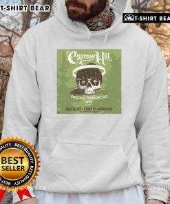 Official Cypress Hill Aug 31, 2025 poster and hoodie from Marymoor Park, Redmond, WA, featuring vibrant design and event details.