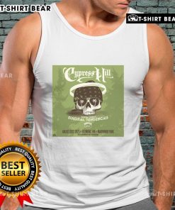 Official Cypress Hill Aug 31, 2025 concert poster on a tank top, showcasing vibrant graphics for the Marymoor Park event.