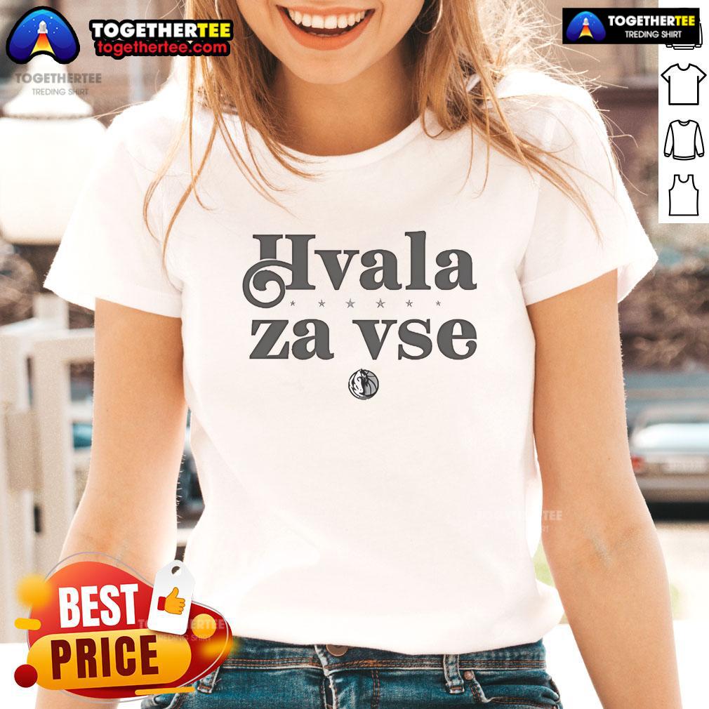 Official Dallas Mavericks Hvala Za Ladies Tee Official Dallas Mavericks Hvala Za Ladies Tee featuring team logo and stylish design for female fans.
