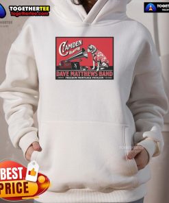 Official Dave Matthews Band Freedom Mortgage Pavilion hoodie poster for July 25, 2025 concert in Camden, NJ.