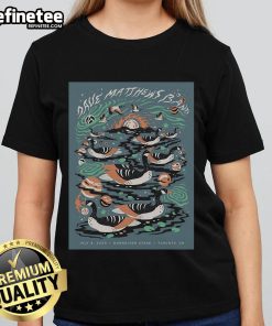 Official Dave Matthews Band July 8, 2025 poster for Budweiser Stage in Toronto, ON featuring a stylish ladies tee design.