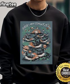 Official Dave Matthews Band July 8, 2025 poster sweatshirt from Budweiser Stage in Toronto, ON featuring vibrant graphics.